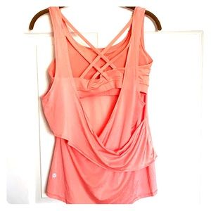 Lululemon Coral Tank with  built-in Energy Bra